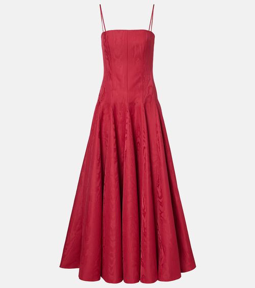 Gracia pleated moiré mikado bustier dress