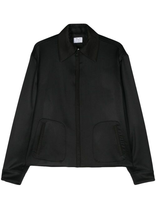 Straight-hem wool jacket - Black