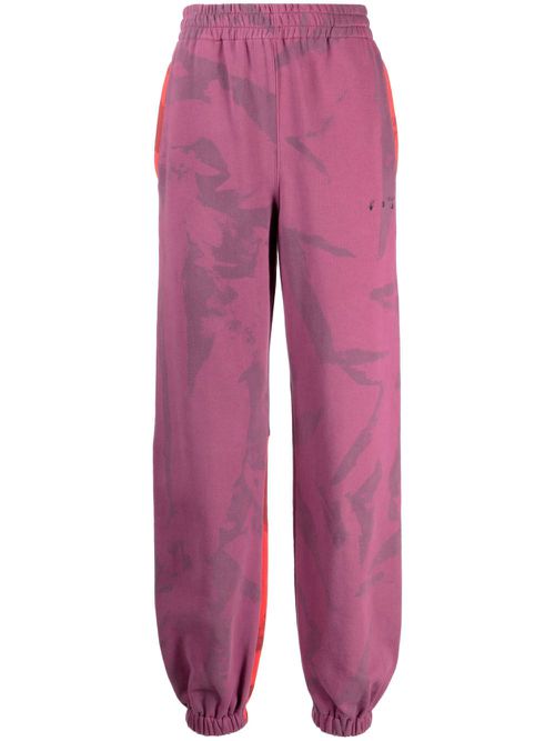 Abstract-print track pants - Purple