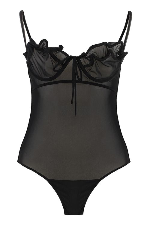 Elegant Tulle Bodysuit with Underwire Cups