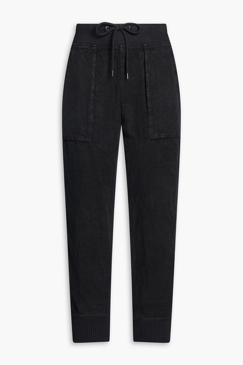 Linen tapered pants - Black - 2