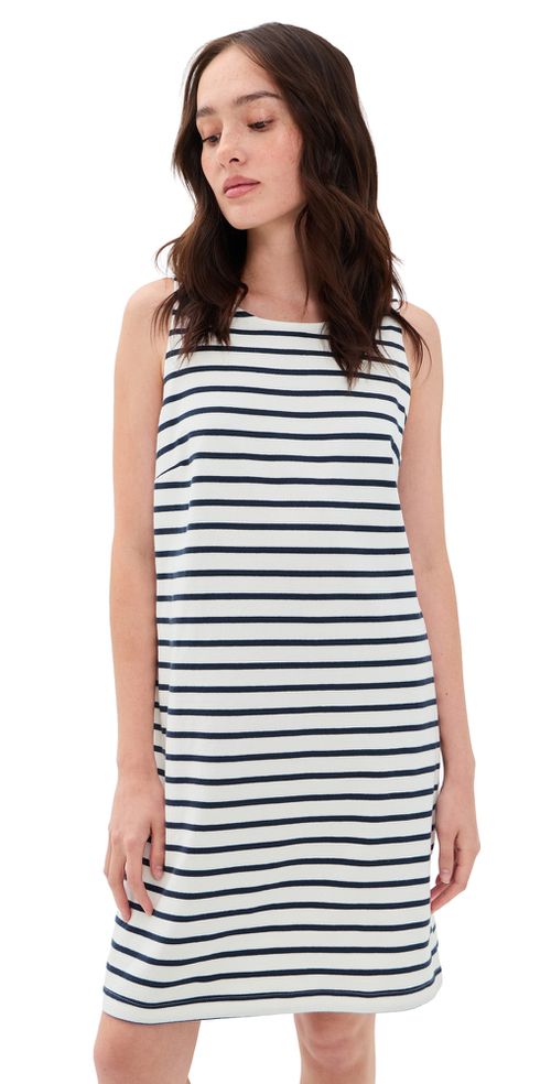Kaylee Tank Dress Ivory Navy Stripe