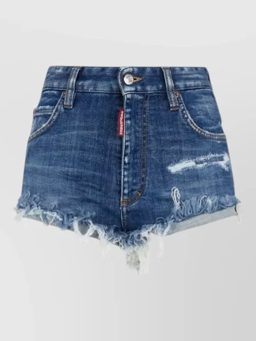 Dsquared2 - denim shorts frayed hem distressed detailing
