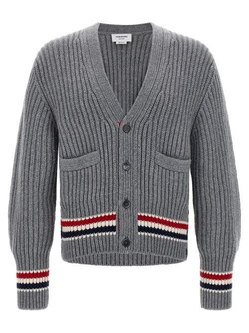 Ribbed Cashmere Cardigan — Gray