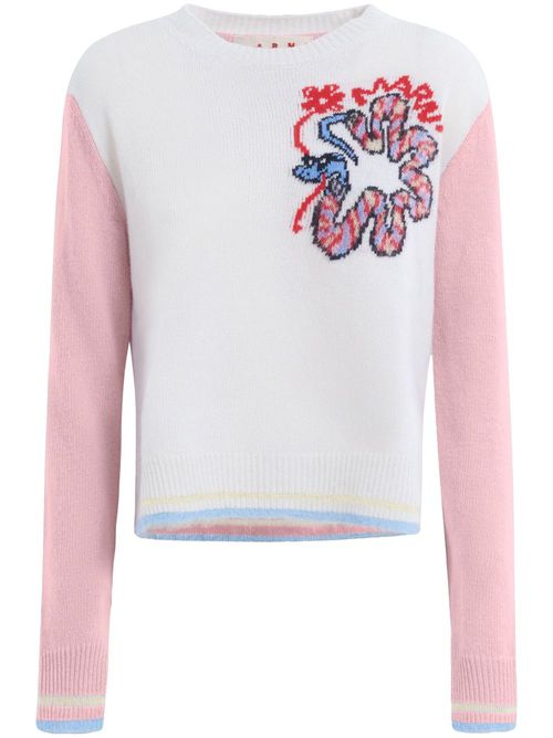 Marni インターシャ セーター - INW01 LILY WHITE