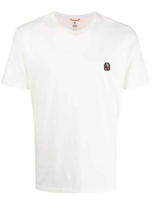Logo-patch crew neck T-shirt - White