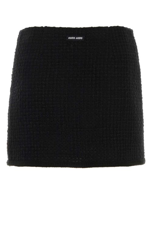 Black Boucle Mini Skirt