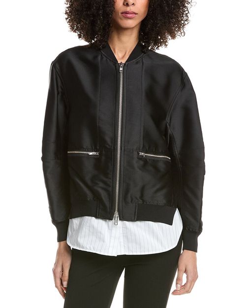 Silk-Blend Bomber Jacket