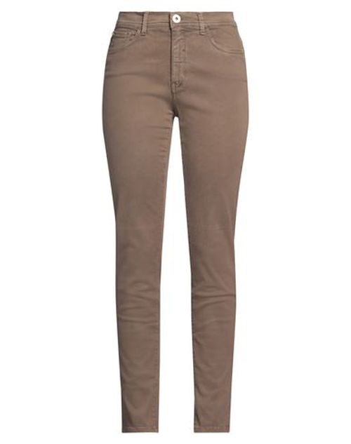 Woman Pants Khaki Size 28 Cotton, Elastane