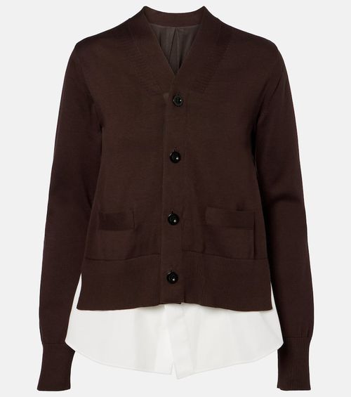 Layered cotton cardigan