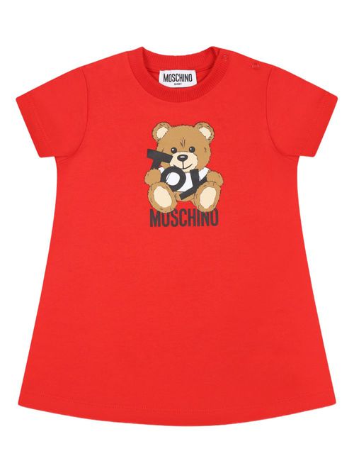 Teddy Bear-print mini dress - Red