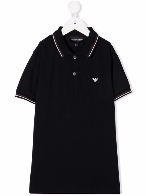 Embroidered logo polo shirt - Blue