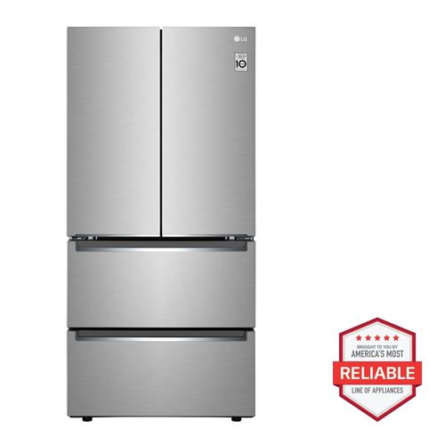 LG Counter-Depth French Door Refrigerator with Door Cooling+, Counter-Depth, LED Lighting, Stainless Steel, . ft