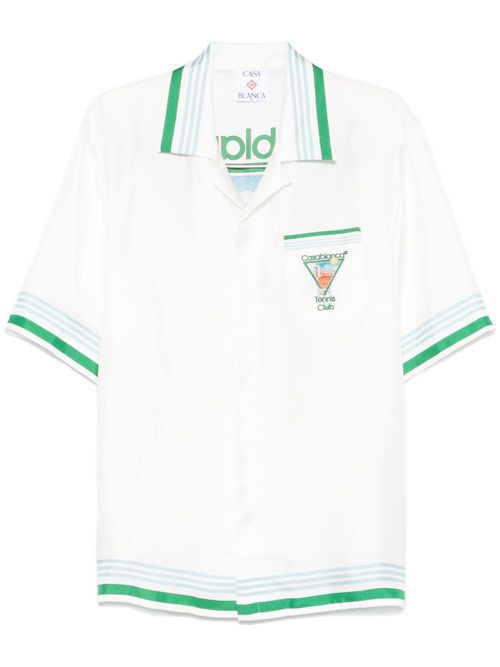 Printed bowling shirt - White