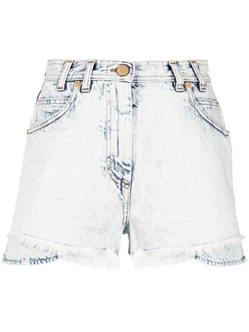 Layered denim shorts - Blue
