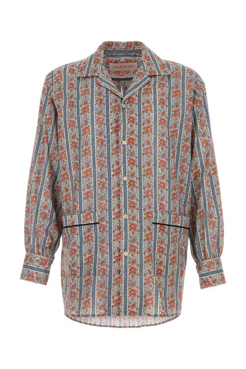 Paisley-Print Cotton Shirt — Multicolor