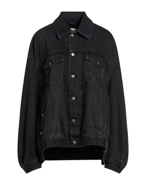 Woman Denim outerwear Black Size M Cotton, Lyocell