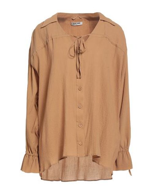 Woman Shirt Camel Size 2 Cotton