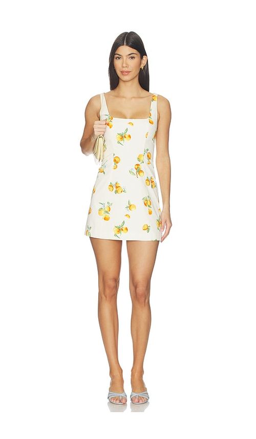 MAJORELLE Sansa Mini Dress in White,Orange. XXS. Also in XS, S, M