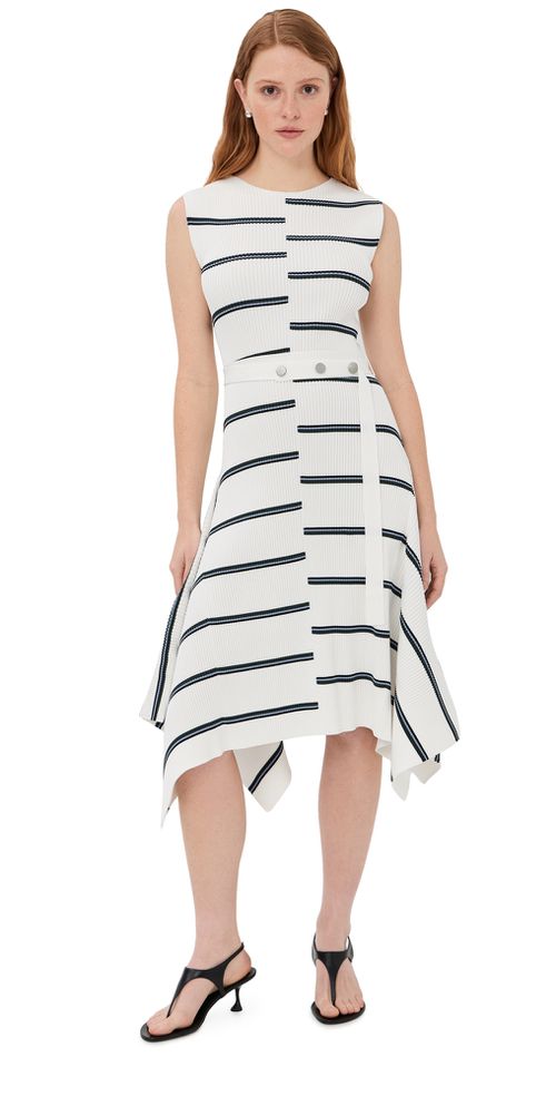Artemis Rib Knit Dress White Multi
