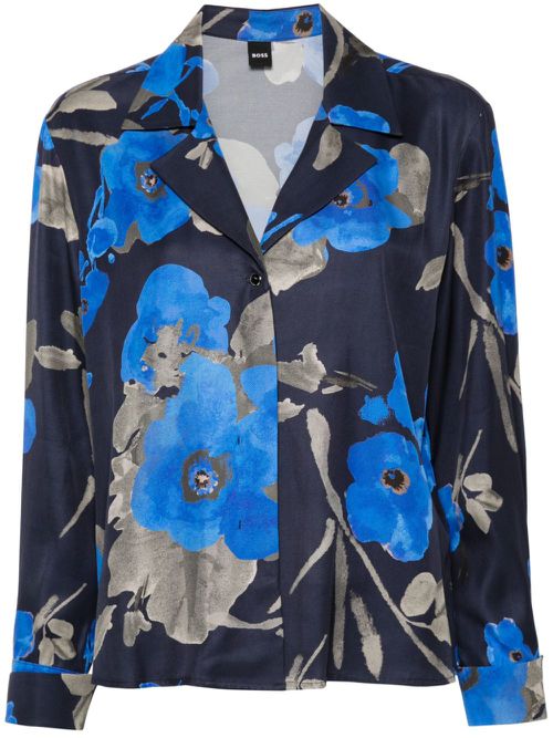 Floral-print shirt - Blue