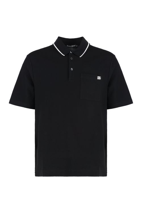 Cotton Piqué Polo Shirt with Front Pocket