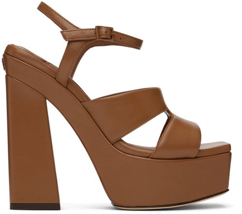 Jimmy Choo Brown Ellison/PF 140 Heeled Sandals