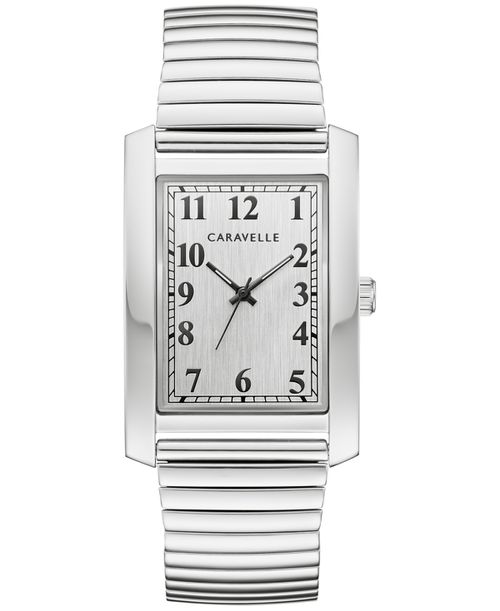 Designed by Bulova Men's Dress Stainless Steel Expansion Bracelet Watch 30mm - Silver-tone