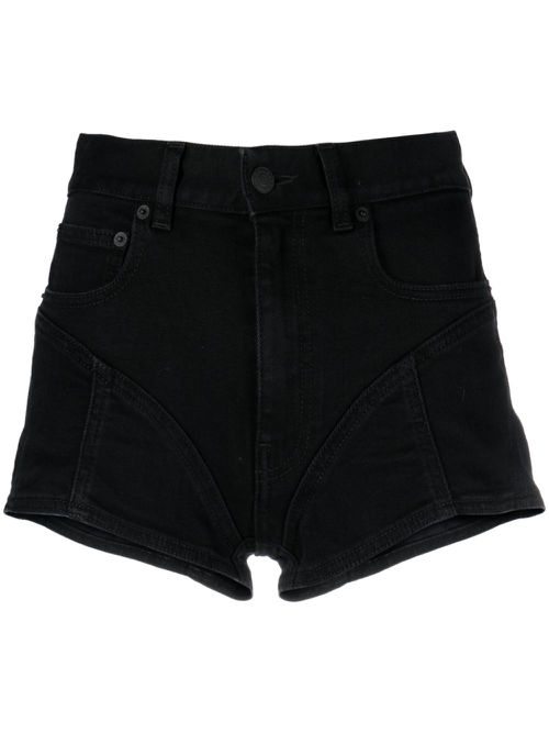 Spiral panelled denim shorts - Black
