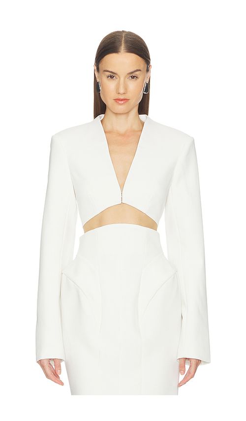 Camila Coelho Selma Jacket in Ivory. M. Also in L, S, XL