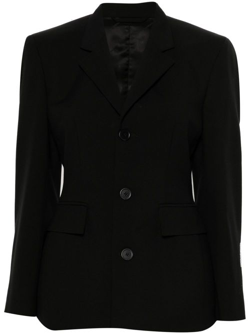 Single-breasted wool blazer - Black