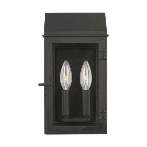 Visual Comfort Studio Hingham 2-Light Outdoor Wall Light in Textured Black by Chapman & Myer