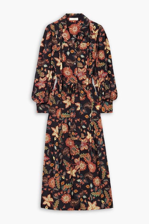 Giselle belted floral-print silk midi dress - Multicolor - US 0