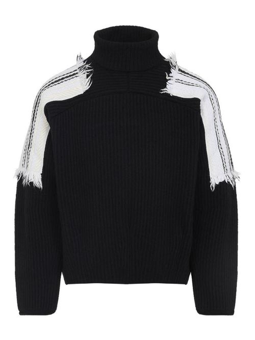 Jacquard Stripe Turtle Neck