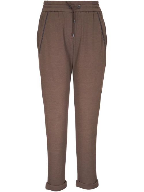 Embellished Track Joggers — Brown