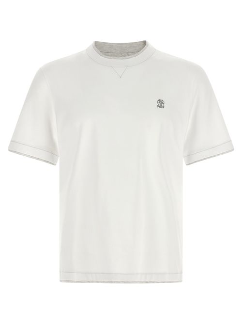 Embroidered Logo Cotton T-Shirt — White