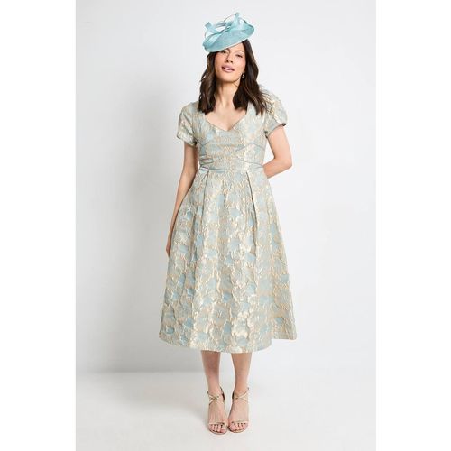 Wallis Women's Jacquard Seam Detail Midi Dress in Sage