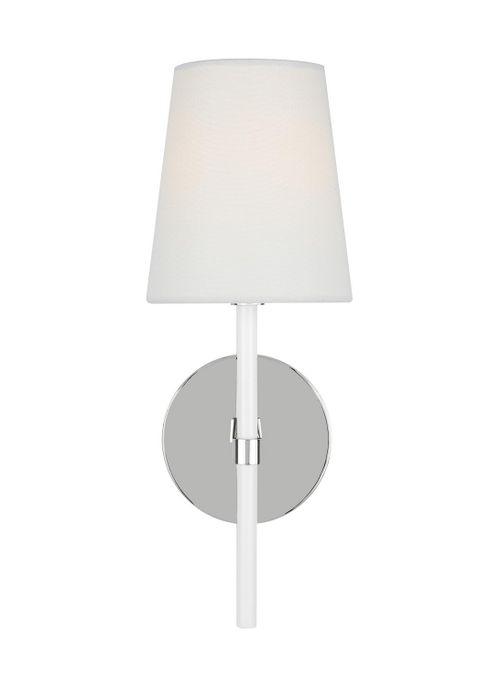 Visual Comfort Studio Monroe Wall Sconce in Polished Nickel And Gloss White by Kate Spade New York