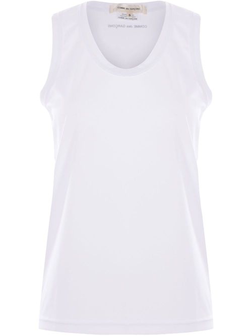 Logo-Print Jersey Tank Top — White