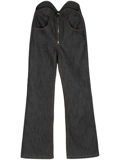 Uneven thigh-rise wide-leg jeans - Blue
