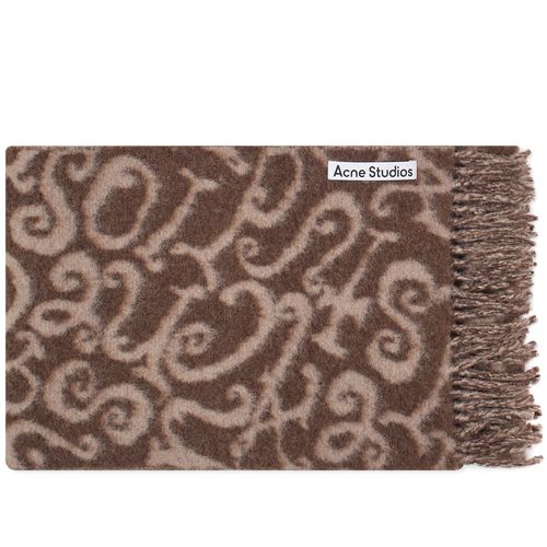 Men's Volf Monogram Scarf in Brown/Beige