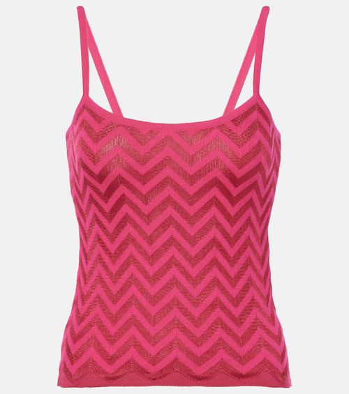Zig Zag cotton-blend tank top