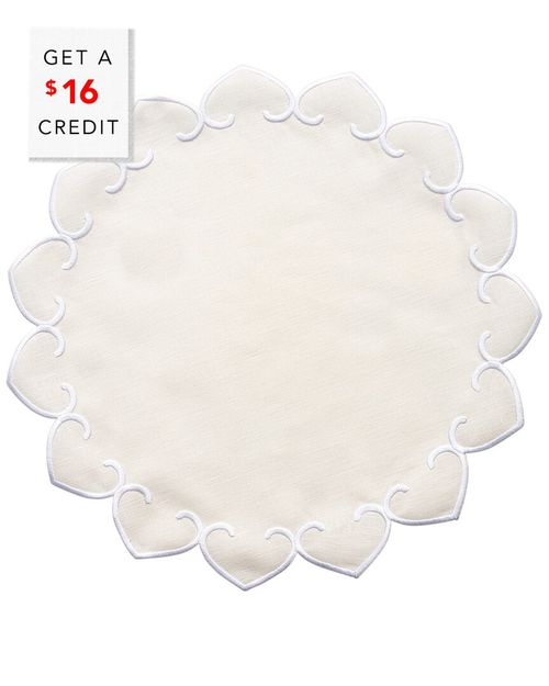 Tessuti Ivory Round Placemats With White Stitching With $16 Credit