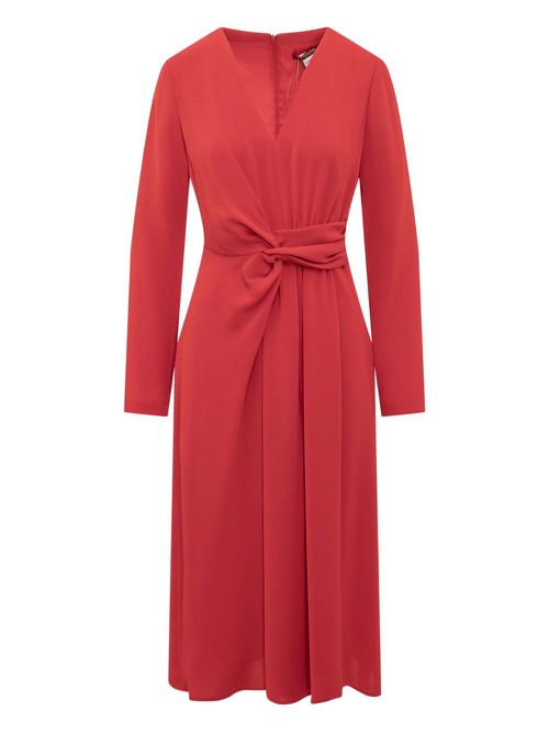 V-neck midi dress - Red