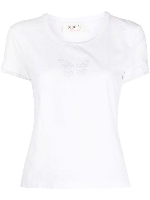 Embroidered-logo T-shirt - White