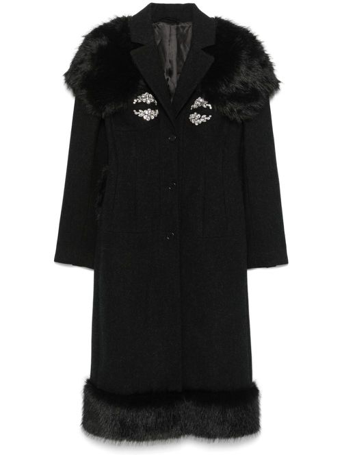 Crystal-embellished coat - Black