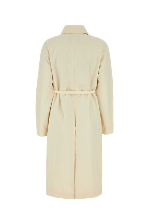 Ivory Polyester Blend Overcoat
