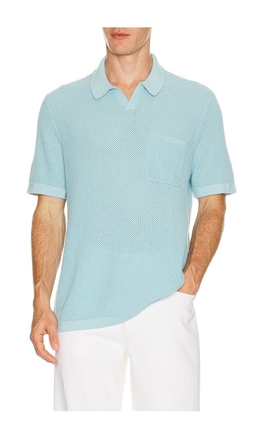Rhone Coastal Johnny Collar Polo in Blue. M. Also in S, L, XL/1X, XXL/2X