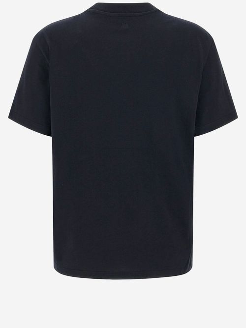 Embroidered Logo Cotton T-Shirt — Navy
