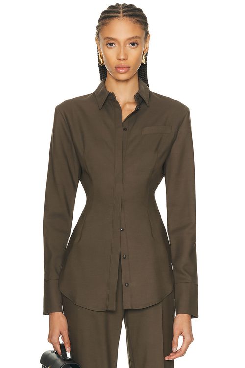 TOVE Elvin Shirt in Chocolate - Chocolate. 34 also in